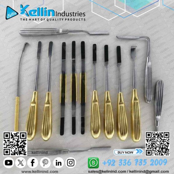 Face Lift Endoscopic Brow Lift Instruments Set Of  15 Pieces Plastic Surgery Surgical Instruments