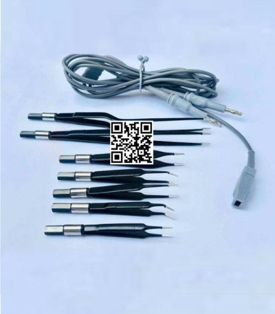 Reusable Bipolar Electrosurgical Forceps Set Of 8 Pieces With Cable