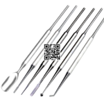 Professional Latte Art Tools Set Of 6 Pieces Single End 1- Spoon  2- Lance  3- Spatula  4- Spike  5- Knob  6-Hook