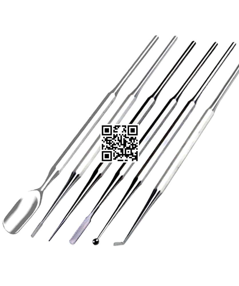 Professional Latte Art Tools Set Of 6 Pieces Single End 1- Spoon  2- Lance  3- Spatula  4- Spike  5- Knob  6-Hook