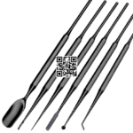 Professional Latte Art Tools Set Of 6 Pieces Single End 1- Spoon  2- Lance  3- Spatula  4- Spike  5- Knob  6-Hook