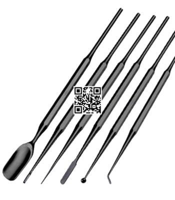 Professional Latte Art Tools Set Of 6 Pieces Single End 1- Spoon  2- Lance  3- Spatula  4- Spike  5- Knob  6-Hook