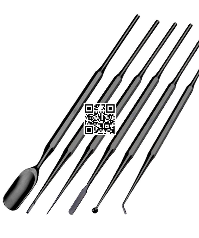 Professional Latte Art Tools Set Of 6 Pieces Single End 1- Spoon  2- Lance  3- Spatula  4- Spike  5- Knob  6-Hook