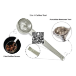 Portafilter Remover with Scoop – 2-in-1 Stainless Steel Espresso Basket Removal & Coffee Measuring Tool