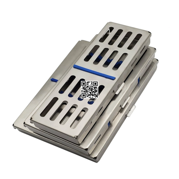 Stainless Steel Sterilization Instrument Cassette Tray – Dental & Surgical Autoclave Cassette (5, 7, 10 & 20 Instruments)