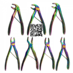 Pediatric Tooth Extracting Forceps Set Of 7 Pieces Multicolor Coated