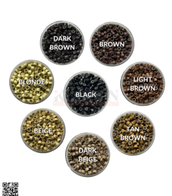 Silicone Lined Micro Beads Rings Link Tip Loop Hair Extensions 4mm, 4.5mm, 5mm