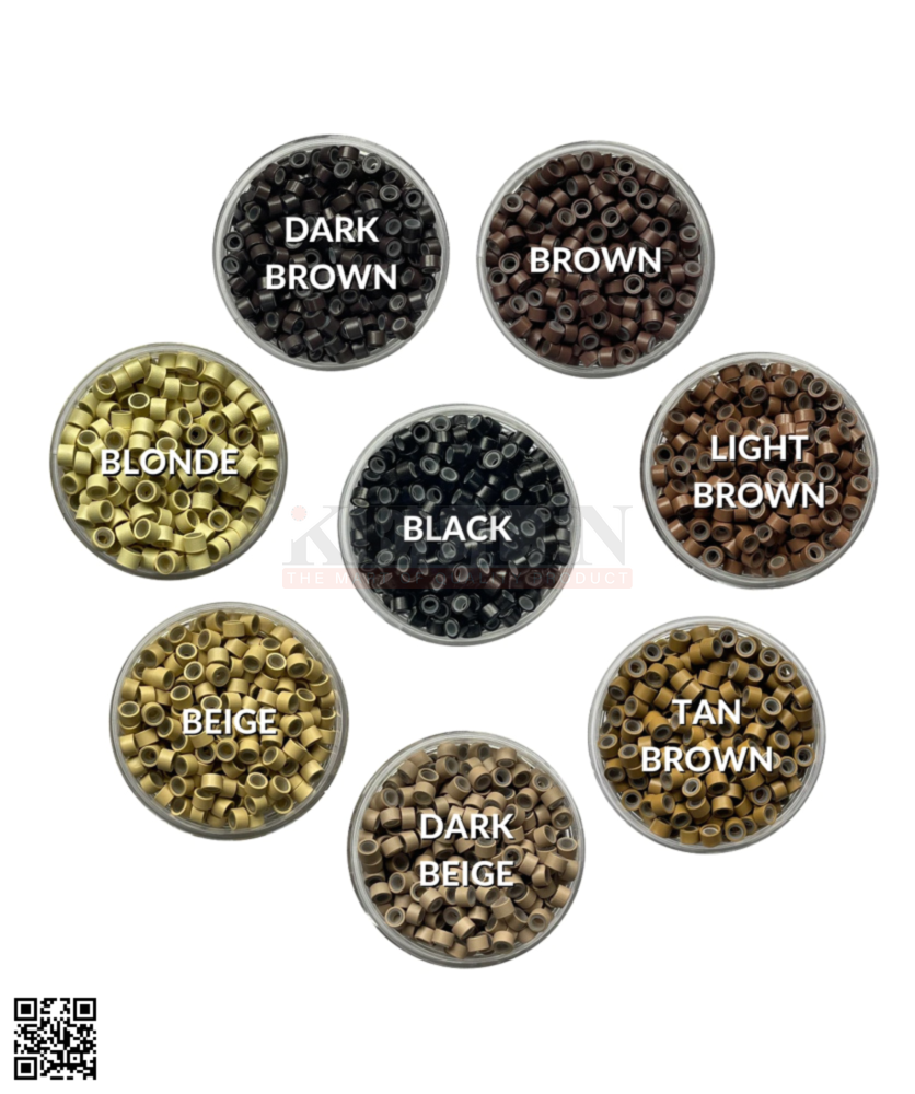 149-11712-00 Silicone Lined Micro Beads Rings Link Tip Loop Hair Extensions 4mm, 4.5mm, 5mm