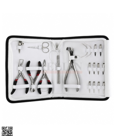 Hair Extension Tool Kit for Micro Link Installation Stainless Steel Pliers Loop Threader Set Mirror Finished