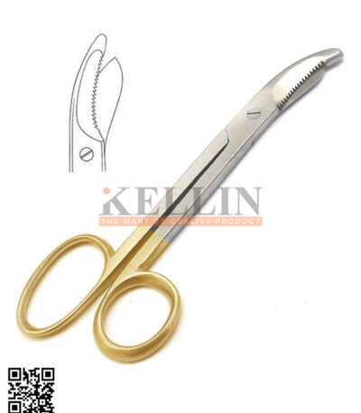 Bruns Bandage Scissors 24cm/9½" TC Bruns Bandage Scissors TC, 24 cm TC Scissors, 9½ Inch Bandage Scissors, Tungsten Carbide Medical Scissors, Stainless Steel Dressing Scissors, Professional Medical Instruments.