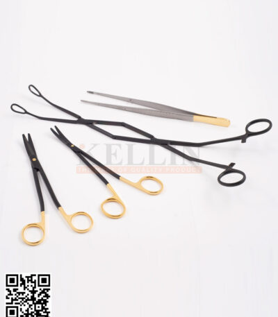 Black Entopic Penile Implant Sphincter Surgery Set of 4 Pcs Urology Surgical Instruments Penile Reconstruction Kit