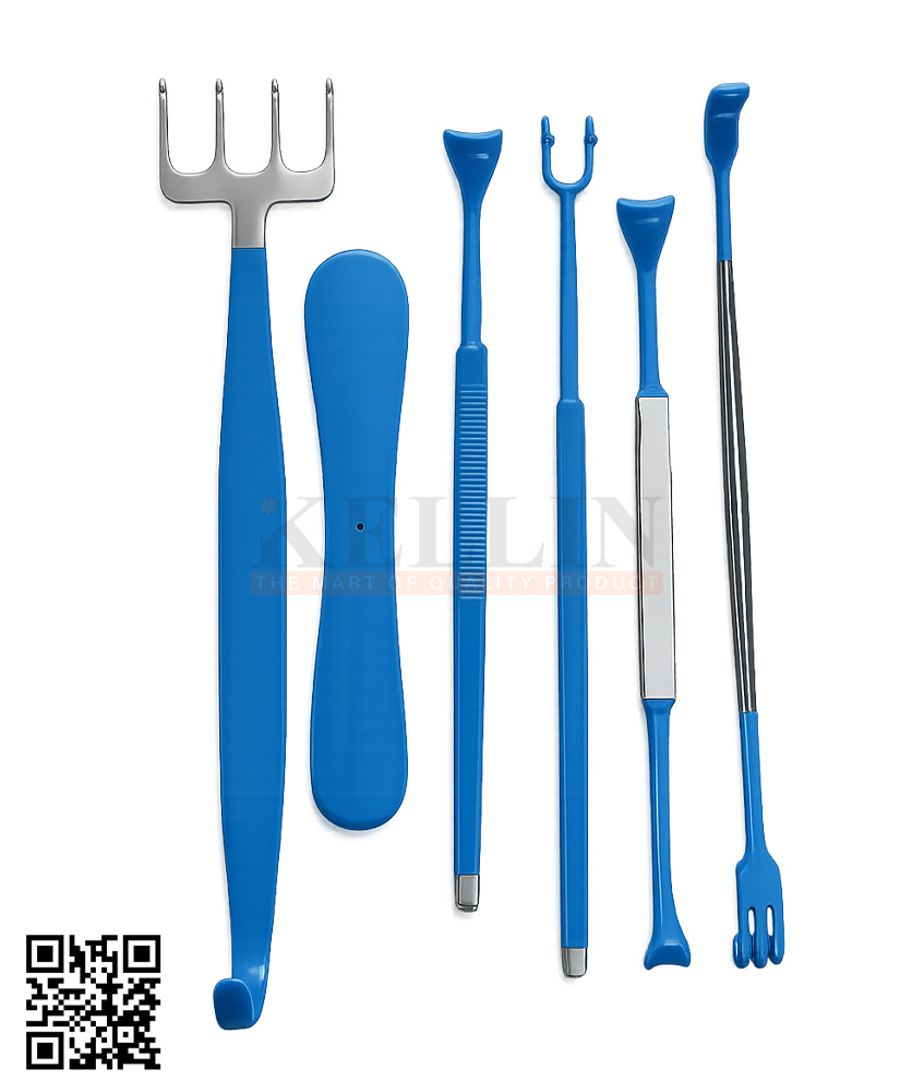 59-60311-00 Electrosurgical Insulated Retractor Set of 6 Pieces Plastic Surgery Instruments