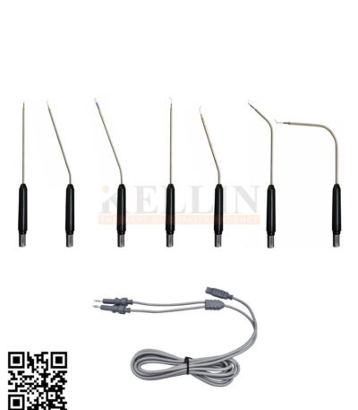 ENT Bipolar Cautery Electrodes Turbinate Electrosurgical Instruments Set Of 8 Pieces Bipolar Coagulation Electrodes (Teflon Body)