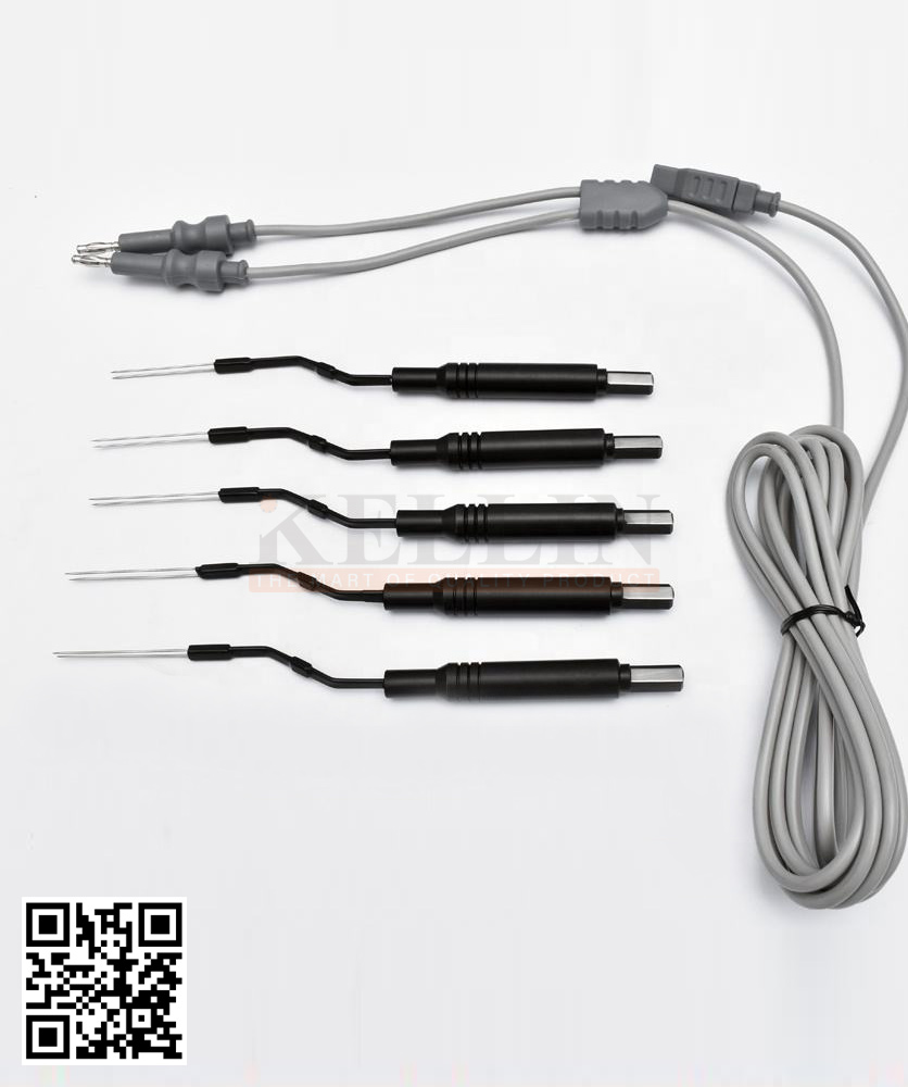 72-15025-00 Bi-Turbinate Probe Flat Plug 17.5cm Electrosurgical ENT Surgery Instruments (Teflon Body) Set Of 6 Pieces