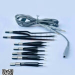 Non-Stick Bipolar Forceps Set of 8 Pieces with Silicone Cable 3m